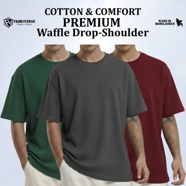 Premium Waffle Drop (B.Green-Silver-Maroon)