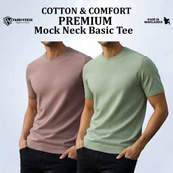 Premium Mock Neck (Brick-Lemon)
