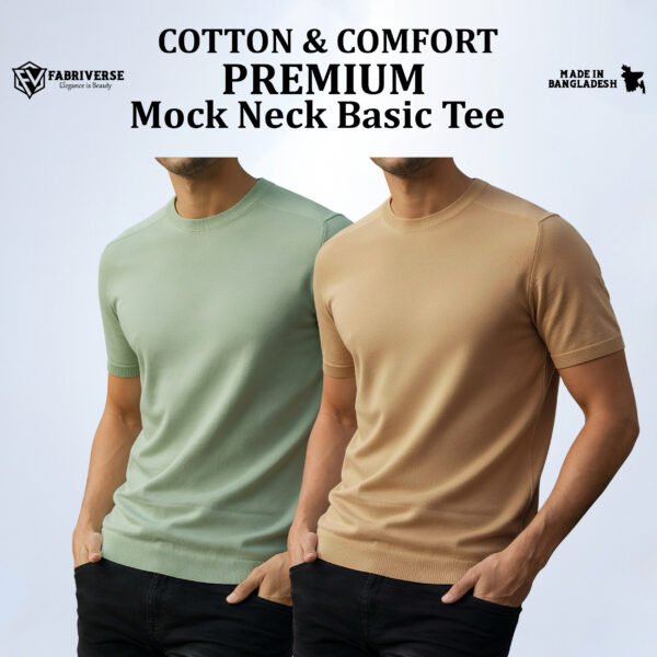 Premium Mock Neck (Lemon-Beige)
