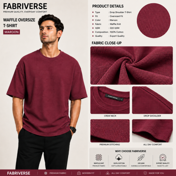 Premium Waffle Drop (Maroon)