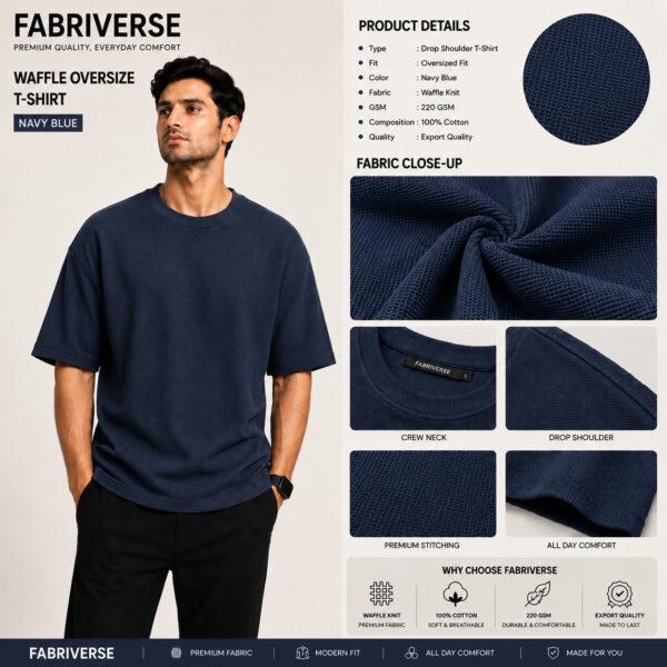 Premium Waffle Drop (Navy)