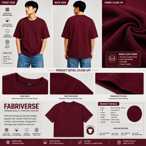 Premium Waffle Drop (Maroon)