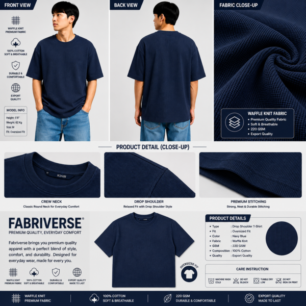 Premium Waffle Drop (Navy)