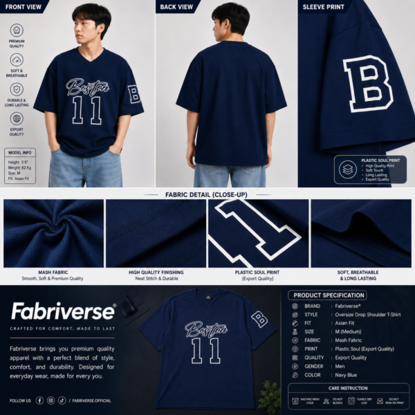 Premium Mash Drop-Shoulder (Navy)