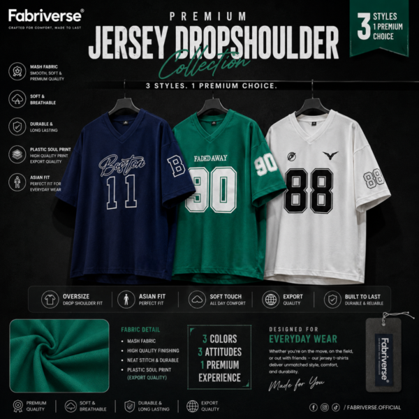 Premium Mash Drop-Shoulder (White-Navy-Paste)