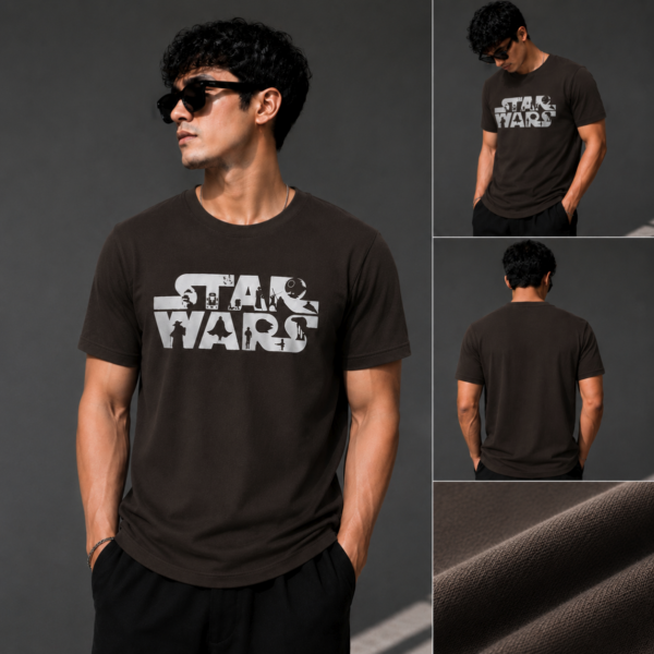 Printed Basic T-Shirt (Coffee)