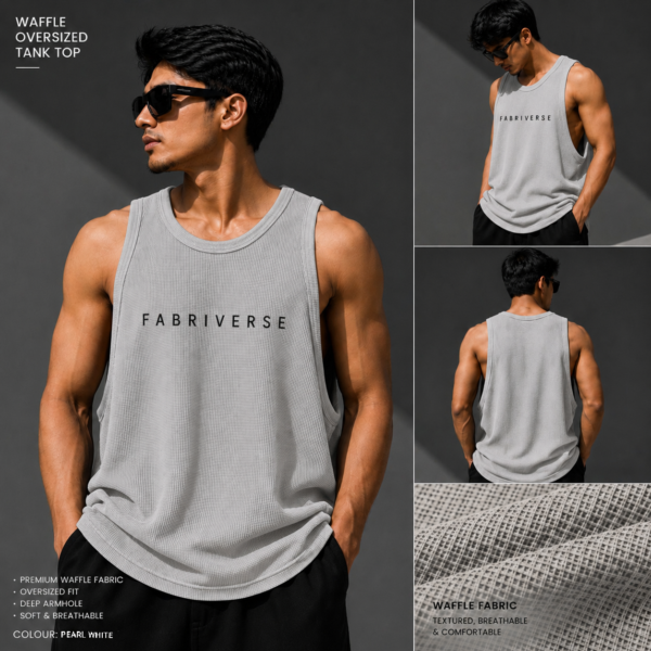 Premium Waffle Tank Top (Pearl White)