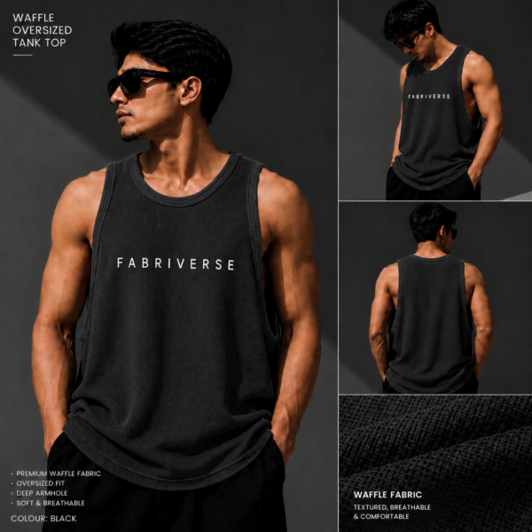 Premium Waffle Tank Top (Black)