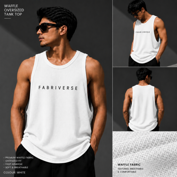 Premium Waffle Tank Top (White)