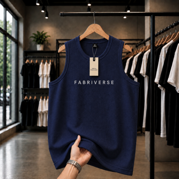 Premium Waffle Tank Top (Navy)