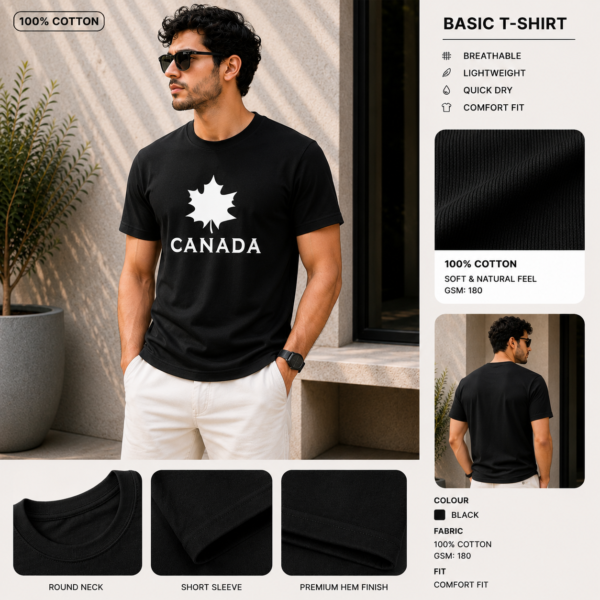 Printed Basic T-Shirt (Black)