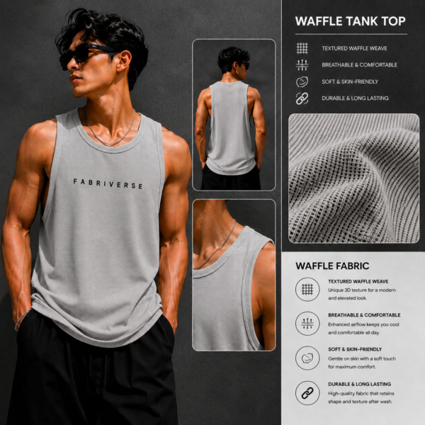 Premium Waffle Tank Top (Pearl White)
