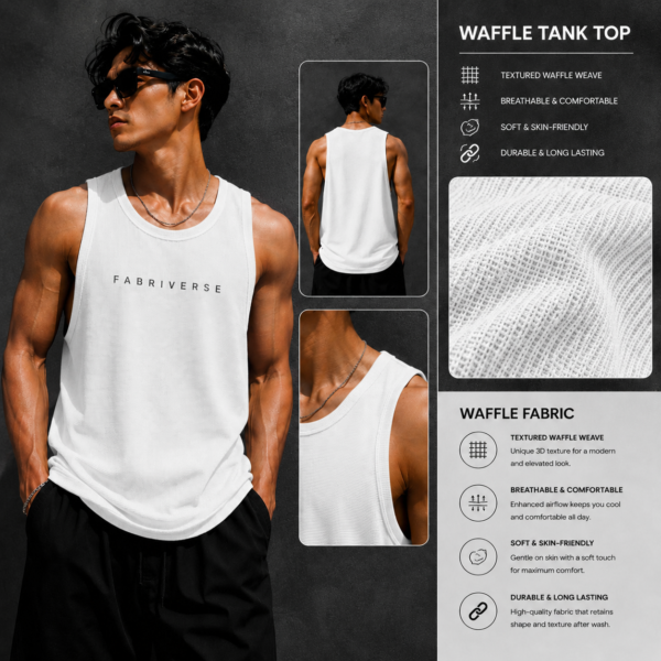 Premium Waffle Tank Top (White)