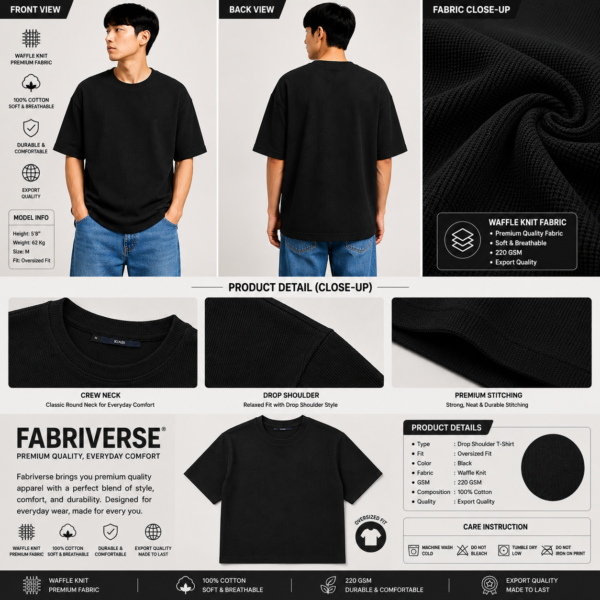 Premium Waffle Drop (Black)