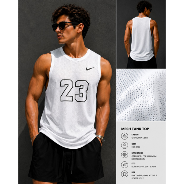 Premium Mash Tank Top (White)