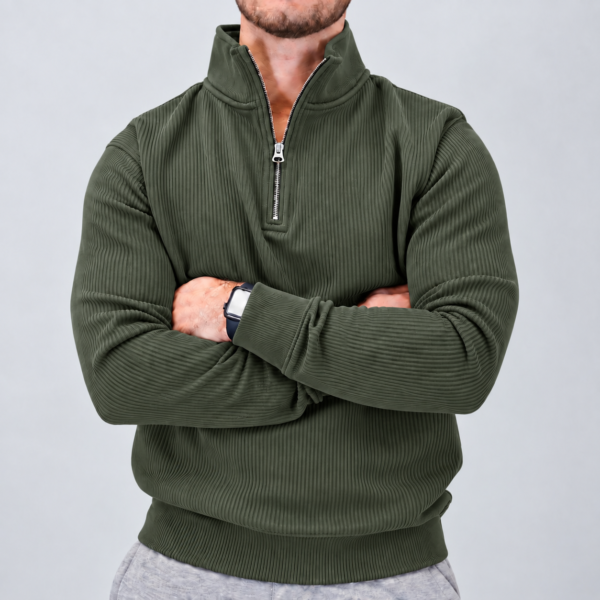 Premium Half Zipper Sweatshirt (Olive)