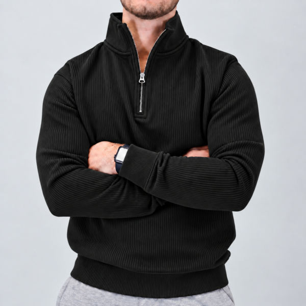 Premium Half Zipper Sweatshirt (Black)